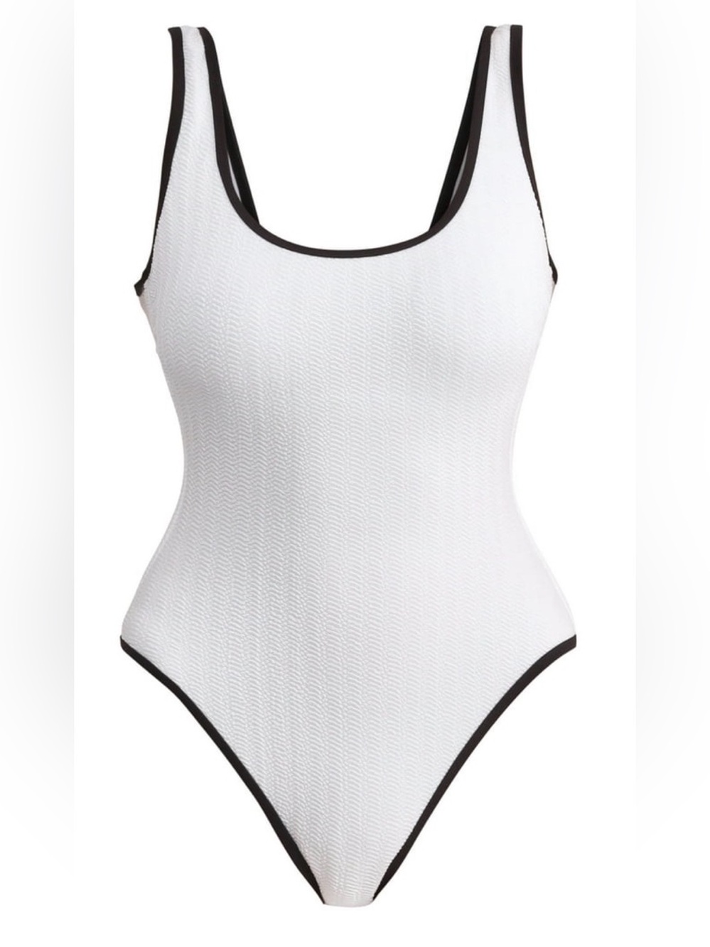 No Boundaries Cheeky Herringbone Crinkle One Piece Swimsuit, Size Small